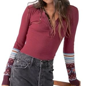 #74. NWOT Free People Mikah Layering Thermal Cuff Top